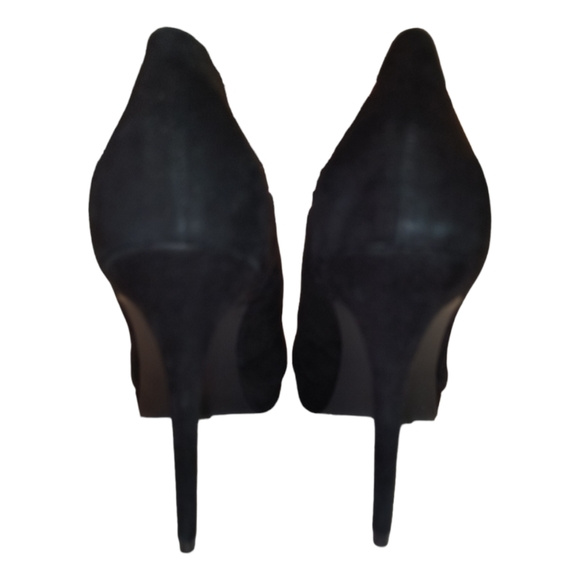 Nine West Quarless Black Suede Leather Platform Pump size: 8.5M - Picture 5 of 12